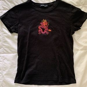 Brandy Melville dragon embroidered shirt